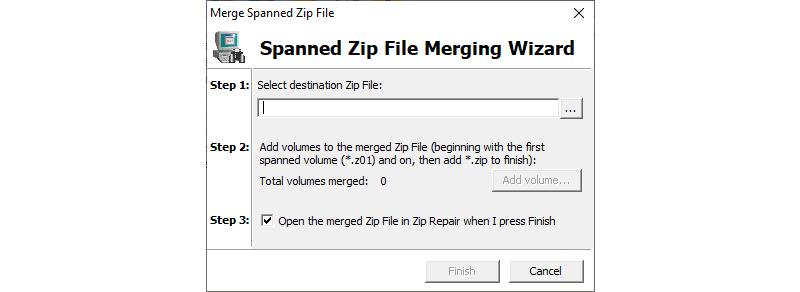 Image of Open a Spanned Zip File